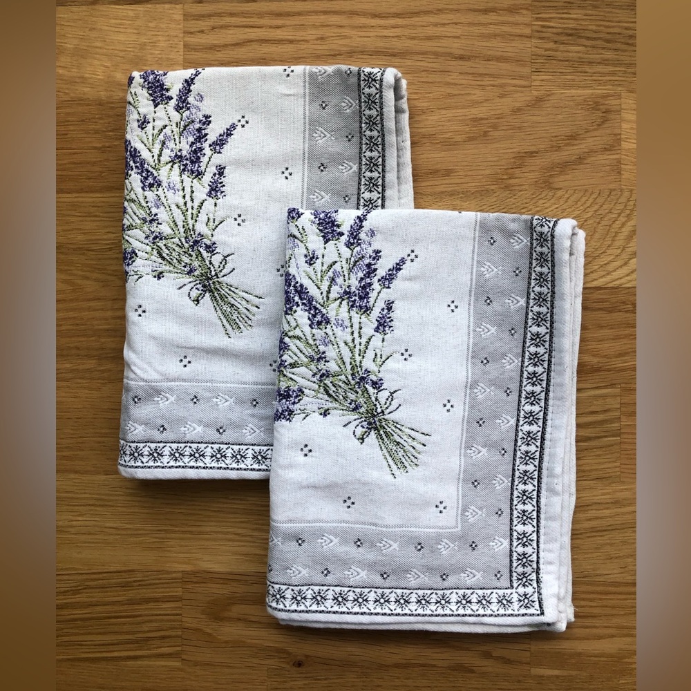 Lot of 2 Embroidered Lavender Place Mats Made in Italy NWOT Anthropologie vibes